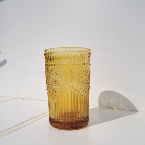 Vaso de vidrio labrado 12cm