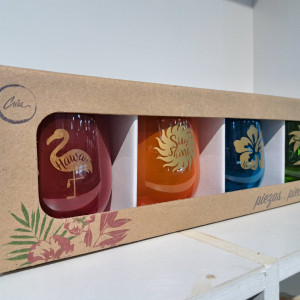 Juego de Vasos de Colores con Diseño 
