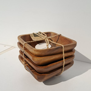 Compotera de madera Selecta 10x10cm x4pcs 