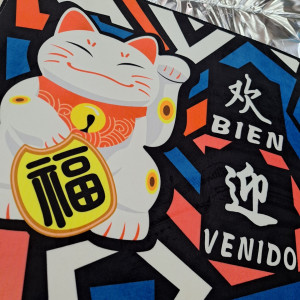 Alfombra rectangular con diseño de gato