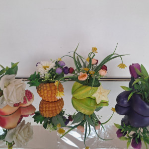 Adorno de planteras en forma de fruta