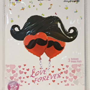 Globo con diseño de bigote - 3pcs 