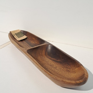 Copetinero oval de madera 2Div. 33x7.5cm 