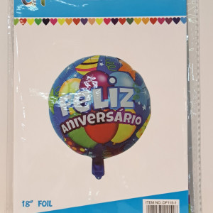 Globo Feliz Aniversario 45cm 