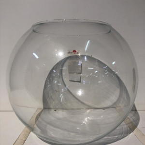 Florero de vidrio esférico 