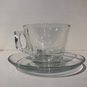 Combo de platos y tazas de vidrio