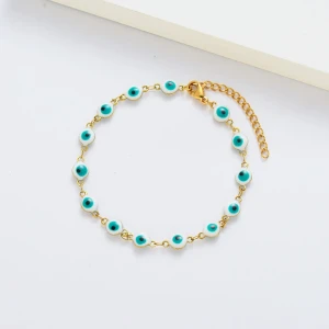 Pulsera dorada con ojos turcos
