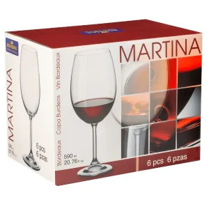 set de 6 copas de agua y vino Martina Cristal bohemia 590 ml