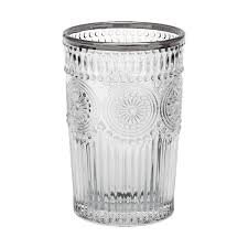 Vaso de vidrio labrado 12cm