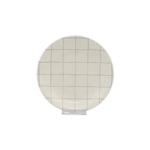 plato de postre ceramica Blanco/gris