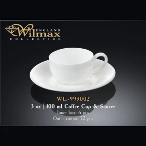 Taza para café 100ml con platito wilmax