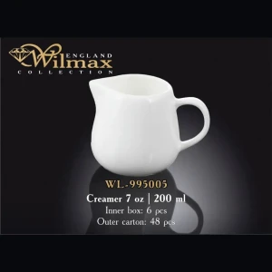 Cremera fina de porcelana blanco