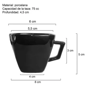 Combo de taza más plato cuadrado