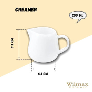 Cremera fina de porcelana blanco