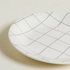 plato de postre ceramica Blanco/gris