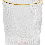 Vaso de vidrio labrado 10cm 