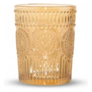Vaso de vidrio labrado 10cm 
