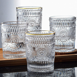 Vaso de vidrio labrado 10cm 