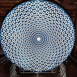 Plato para postres diseño de mandala - Blanco Azul 