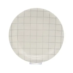 plato de mesa ceramica Blanco /gris