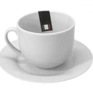 taza de te c/plato porcelana Blanco 