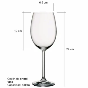 set 2 copas bohemia cristal 450 ml