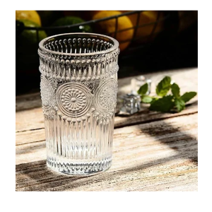 Vaso de vidrio labrado 12cm