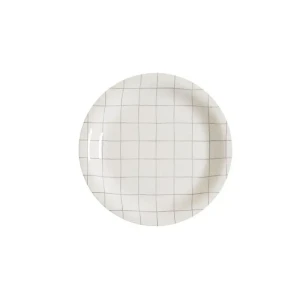 plato de postre ceramica Blanco/gris