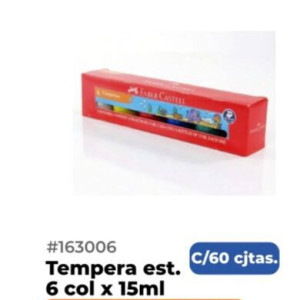 Tempera est. 6 colores x 15ml 