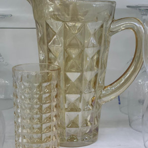 Set de Jarra+ 6 vasos de vidrio 