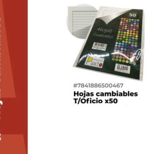 Hojas cambiables T/Oficio x50