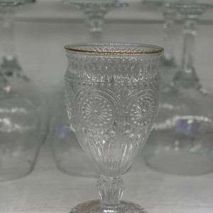 Vaso de vidrio mediano con diseño 