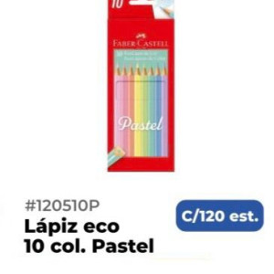 Lápiz eco 10 col, Pastel