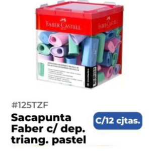 Caja de Sacapunta Faber c/ dep triang. pastel