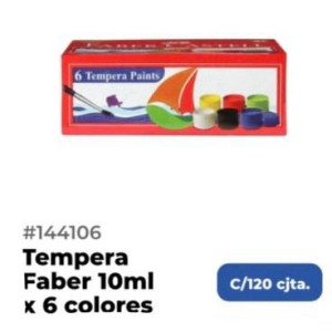 Tempera Faber 10ml  X6 col