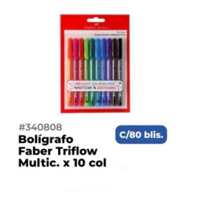 Boligrafos Faber Triflow Multic x10col