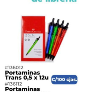 Caja de Portaminas Transp. 0,5 x 12u