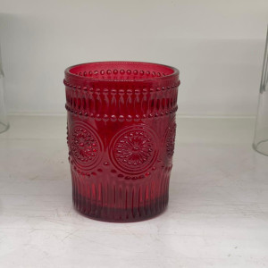 Vasos de vidrio pequeño con color y diseño