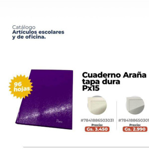 Cuaderno araña tapa dura Px15