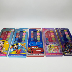 Acuarela 16 colores varios diseños