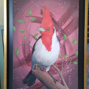 CUADRO PAJARO CARDENAL 
