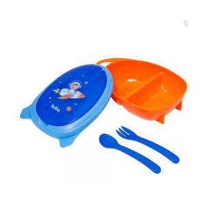 PLATO DE BEBÉ CON DIVISORIAS + 2 CUBIERTOS 