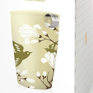 Tea Forté BIRDSONG – Taza de cerámica doble pared con infusor de acero inoxidable