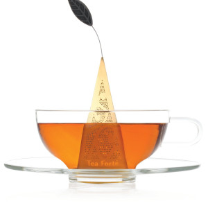 Infusor de té premium Tea Forté ICON Au – Bañado en oro 23K, ideal para regalo