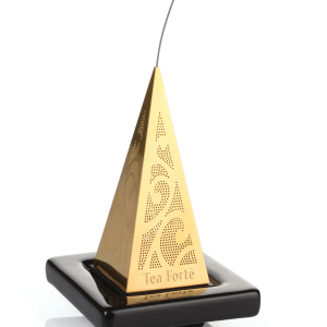 Infusor de té premium Tea Forté ICON Au – Bañado en oro 23K, ideal para regalo