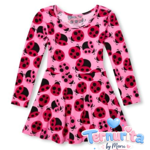 Vestido The Children’s Place Ladybug Manga Larga