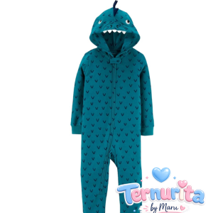 1-Piece Dinosaur Hooded Fleece Footless PJS – Carter’s