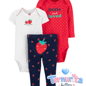 Set Carter's Frutillita 3 Piezas – Talla Prematuro
