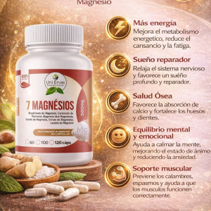 7 MAGNESIOS DE 120 CAPSULAS