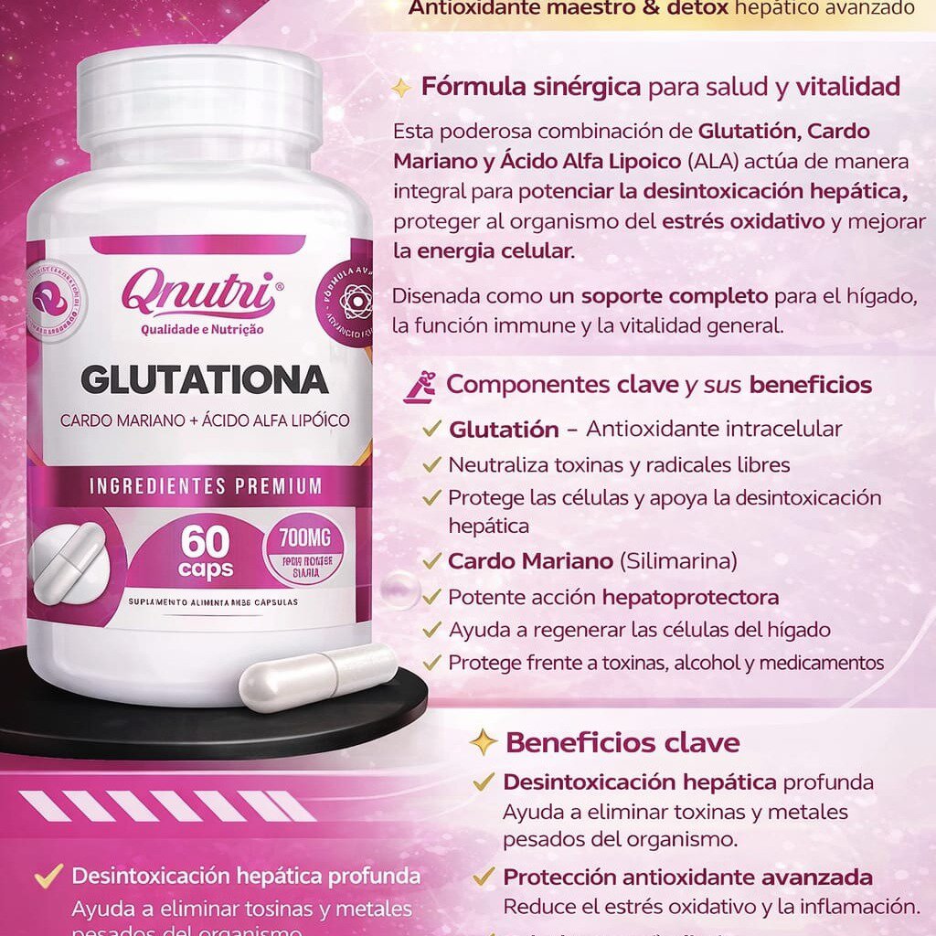 GLUTATATIONA QNUTRI DE 60 CAPSULAS